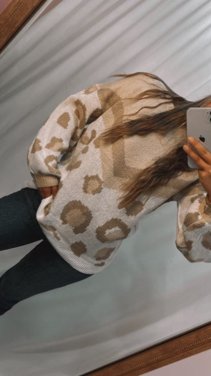 Darla Neutral Cheetah Sweater
