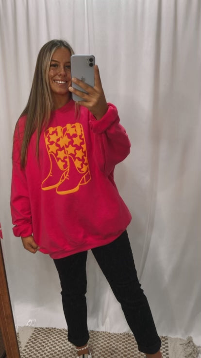 Puff Star Boots Graphic Sweatshirt