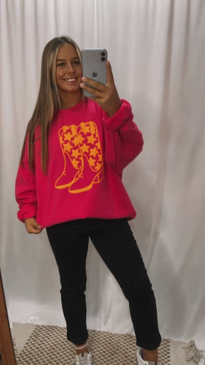 Puff Star Boots Graphic Sweatshirt