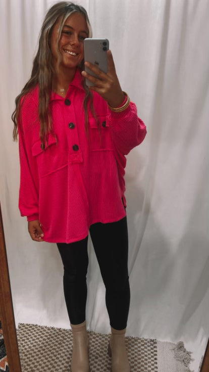 Rachel Oversized Button Pullover