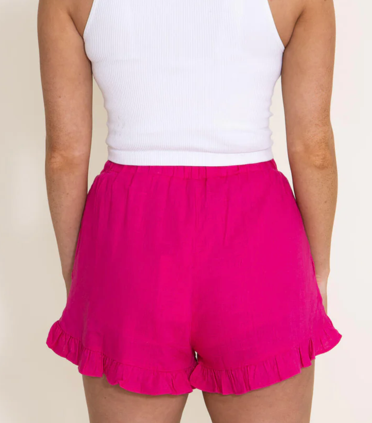 Carley Linen Shorts - Hot Pink