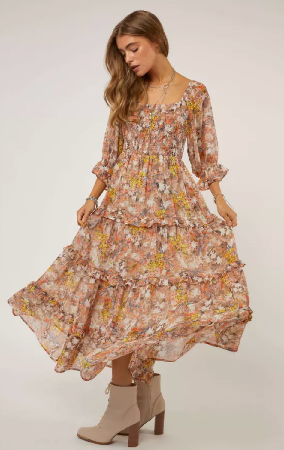 Willow Floral Smocked Midi