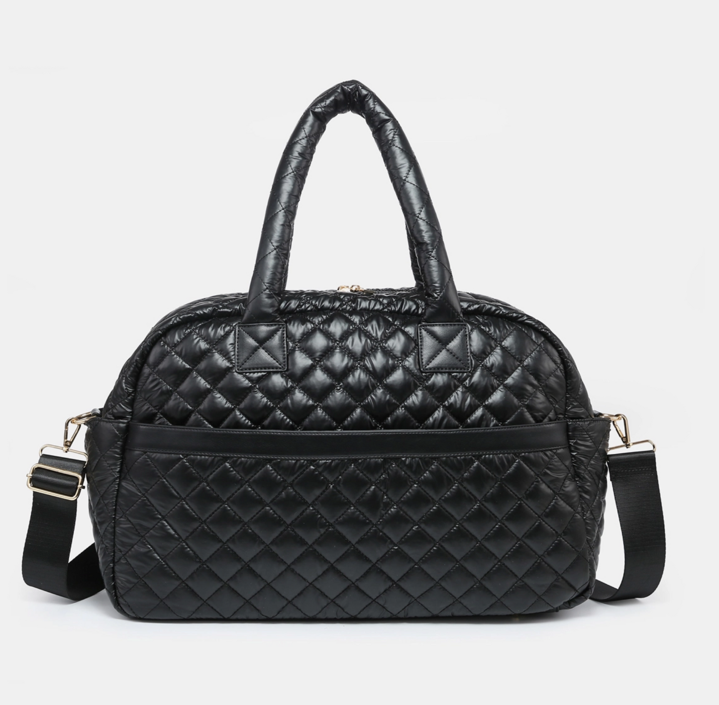 Mills Quilted Nylon Weekender - Black