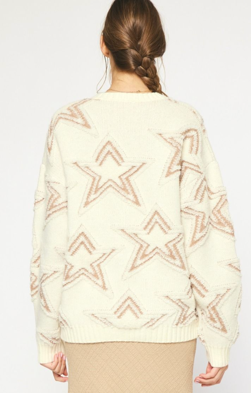 Starry Cream Knit Sweater