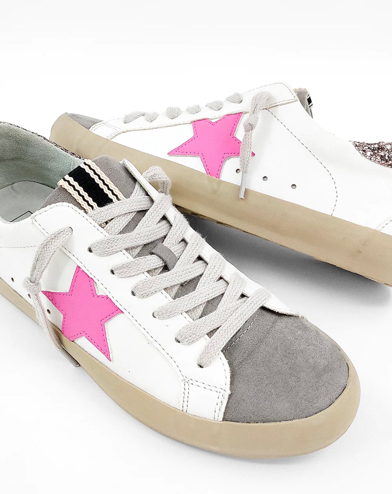 Paris Light Grey W Pink Sneakers- SHU SHOP