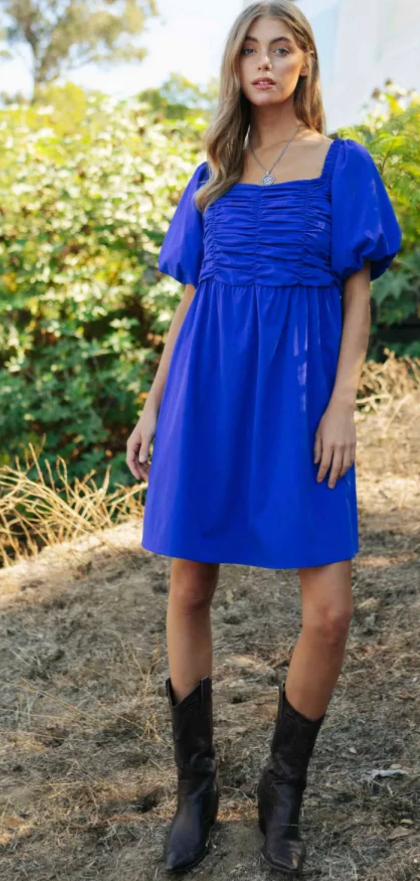 Royal Days Smocked Puff Dress