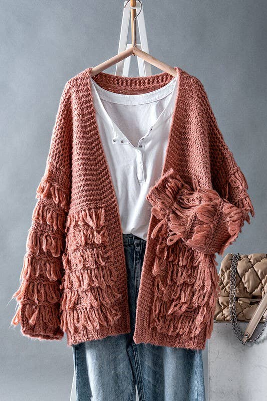 Carrie Fringe Chunky Cardigan
