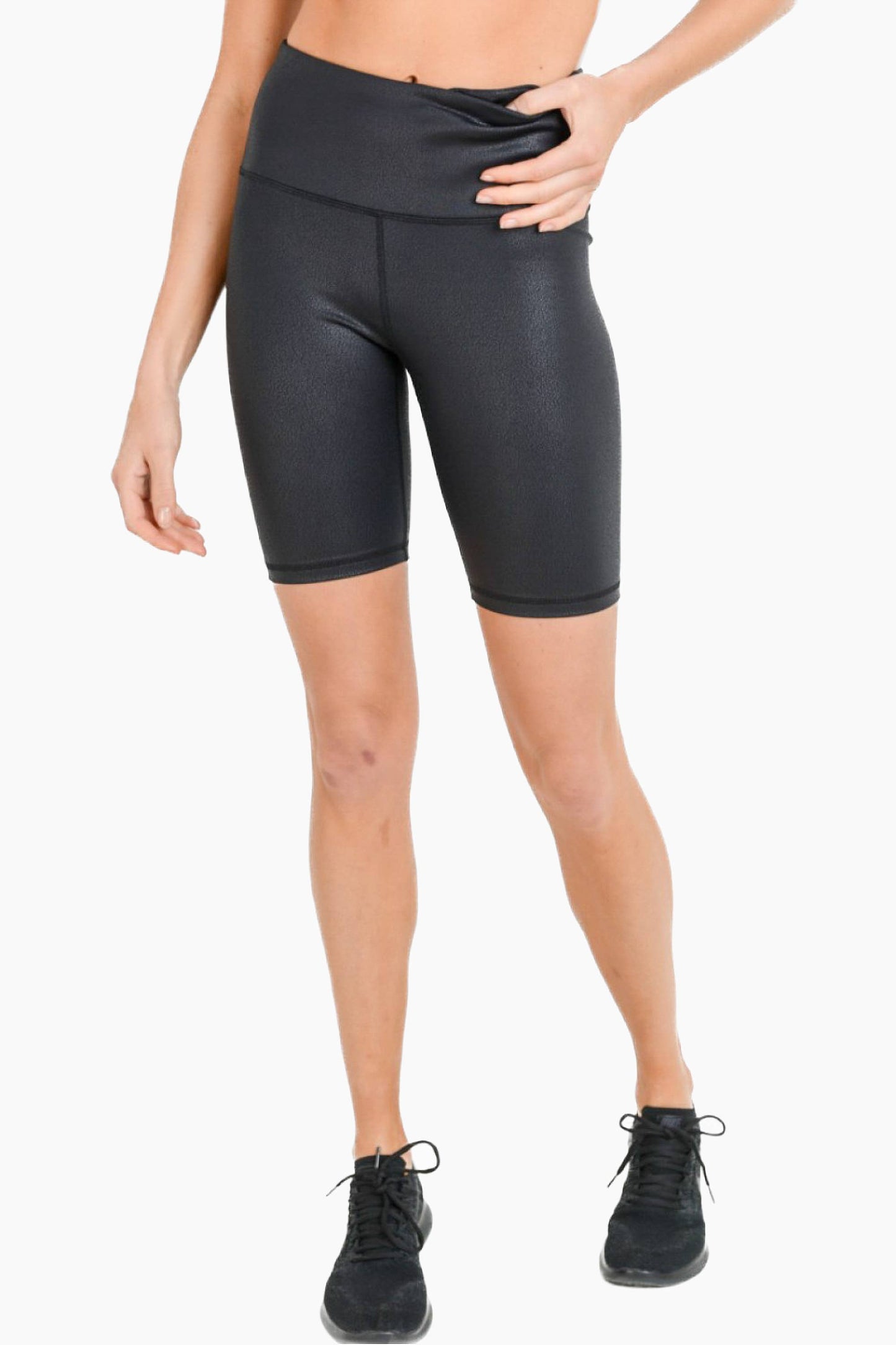 RED - Highwaist Foil Scale Print BIker Shorts