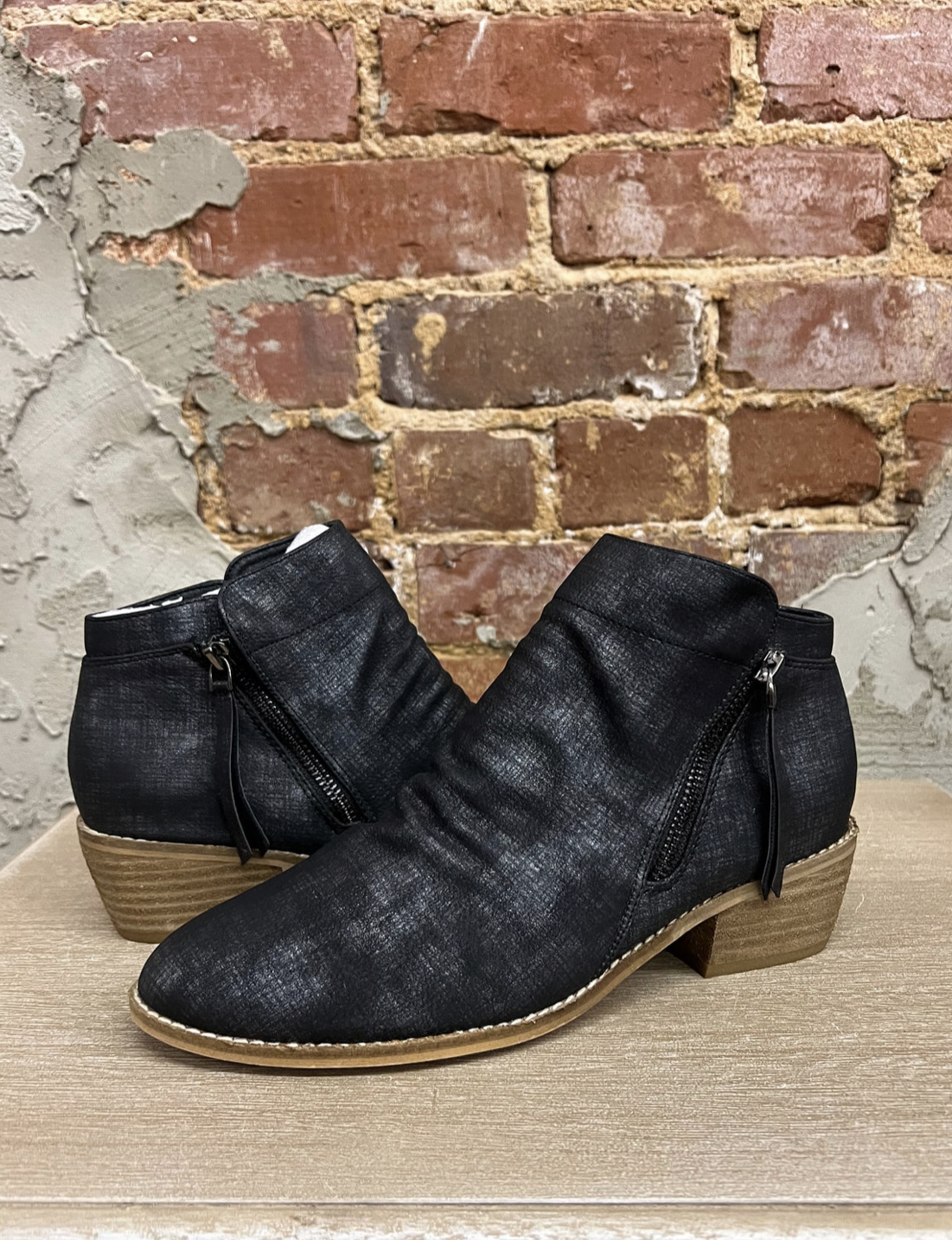 Butternut Black Metallic Booties-Corkys