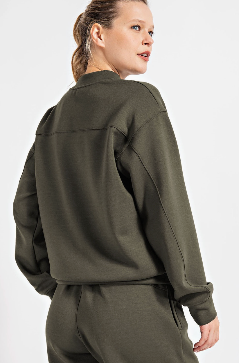Reese Crew Sweatshirt - OLIVE