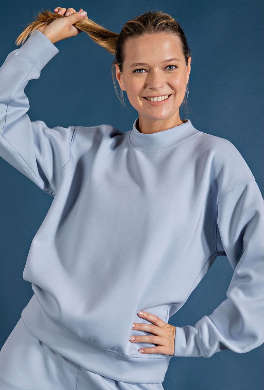 Reese Crew Sweatshirt - SKY BLUE