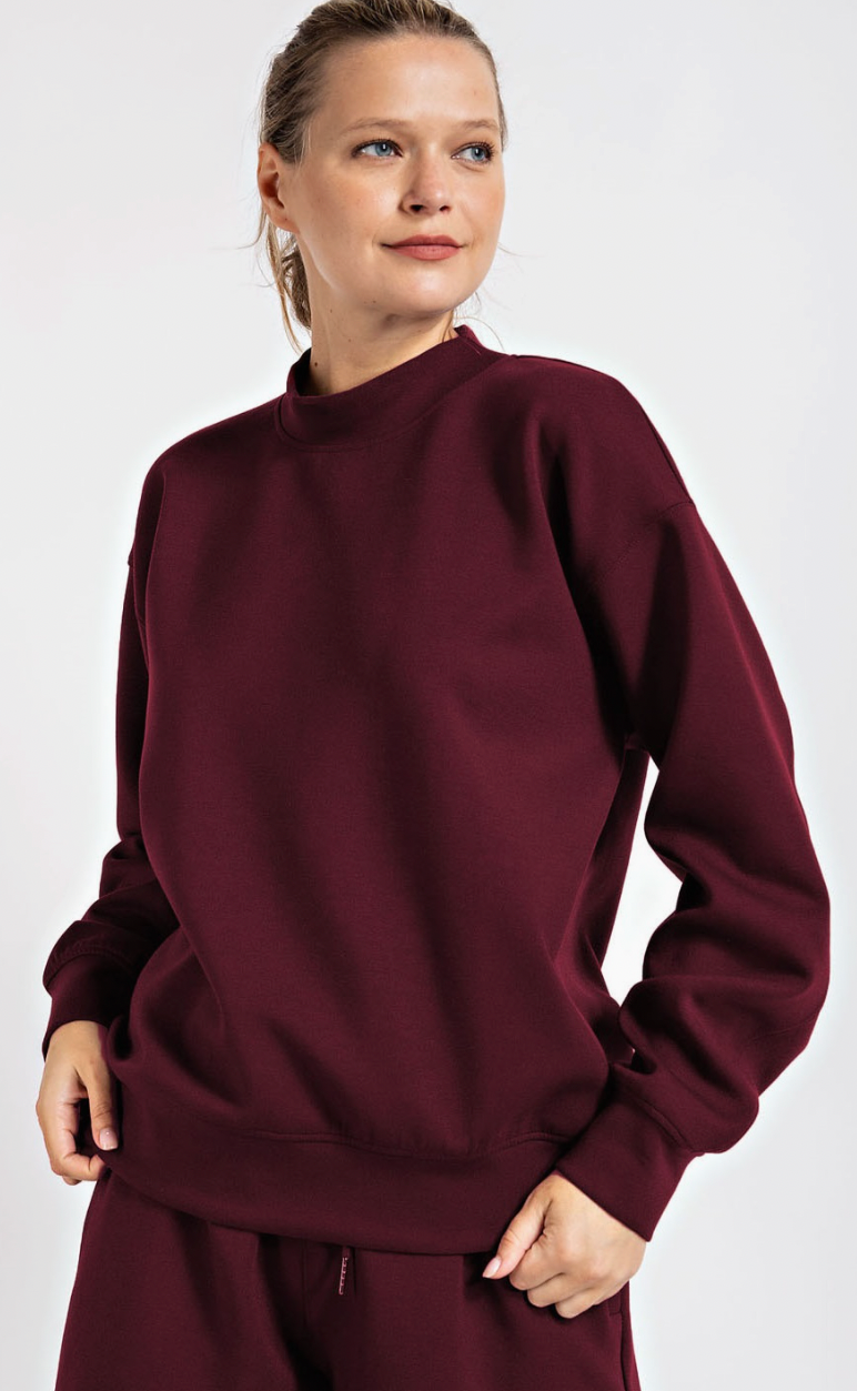 Reese Crew Sweatshirt - WINE