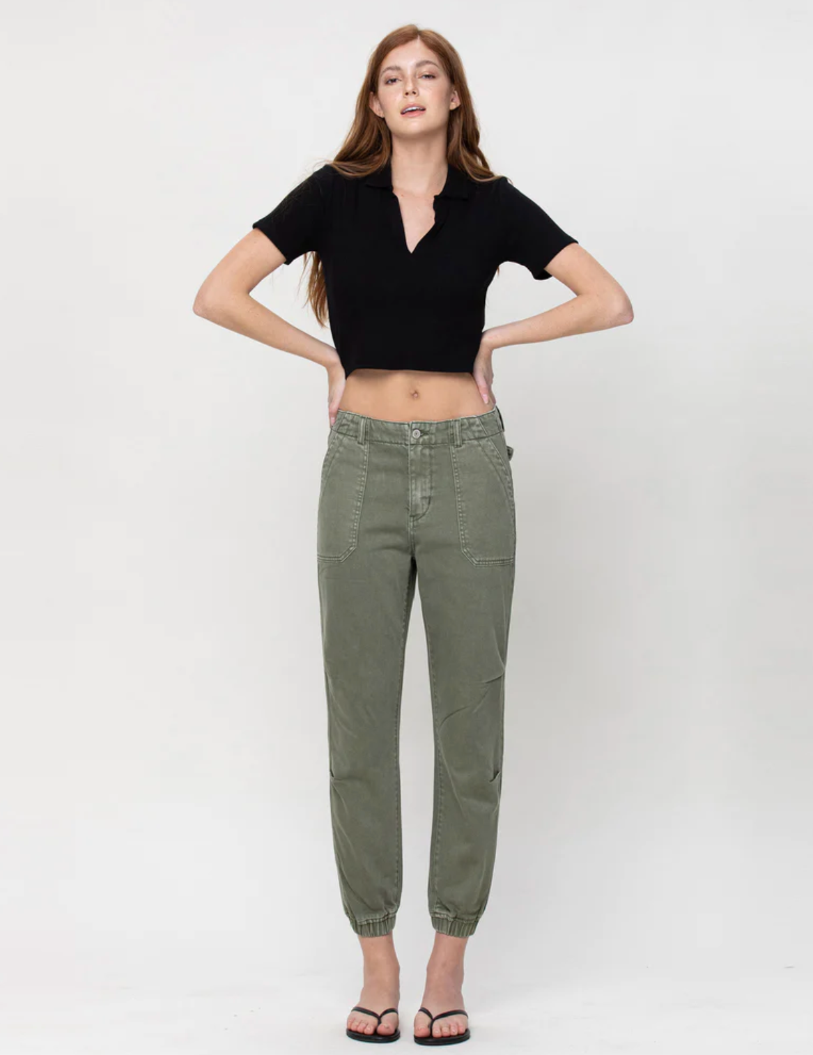 Jade Olive Slim Joggers