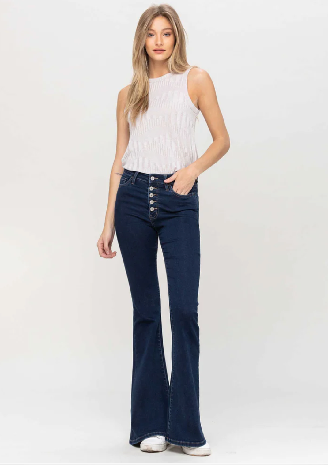 Bella High Rise Button Up Flare