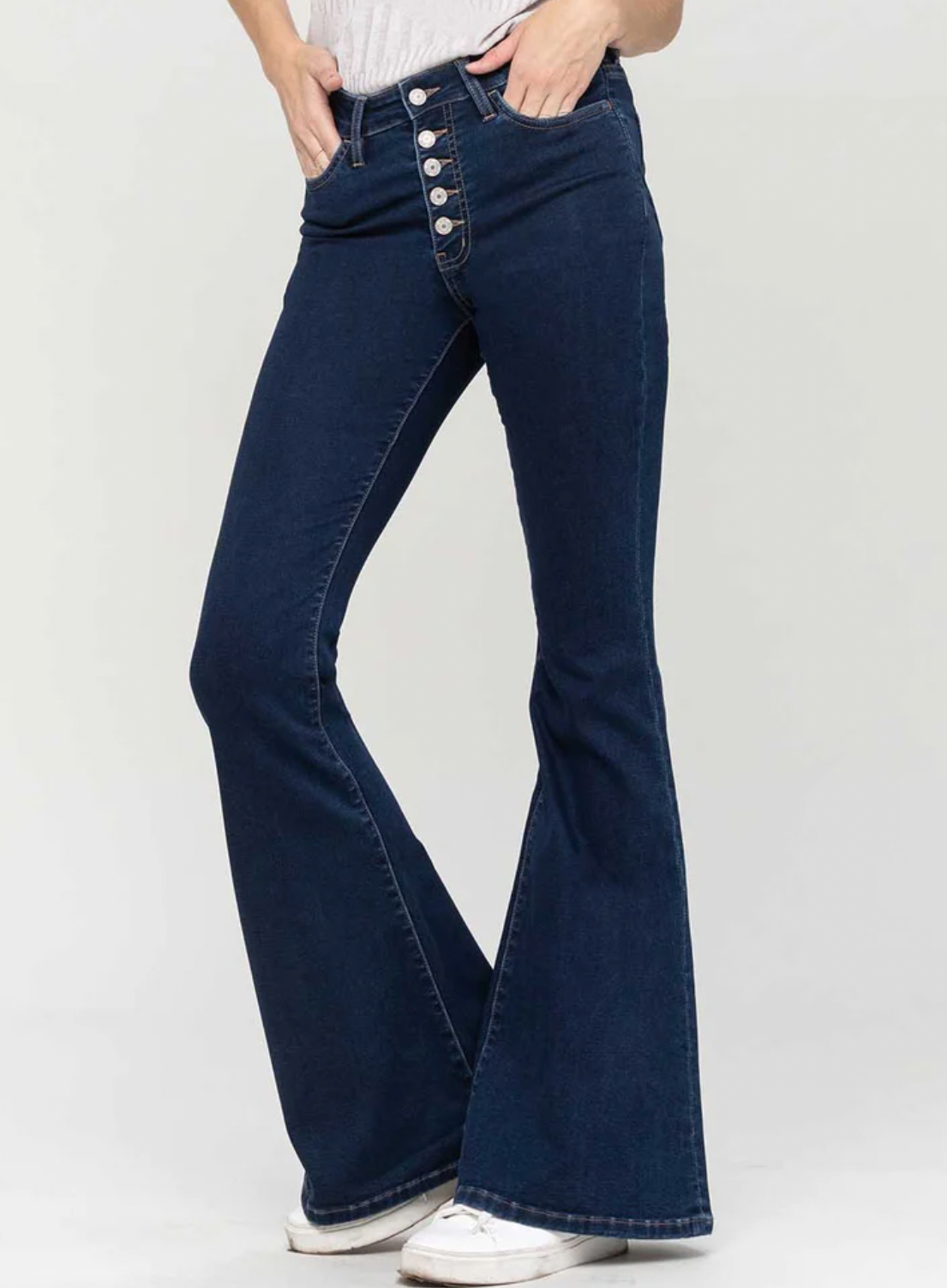 Bella High Rise Button Up Flare