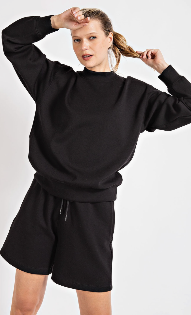 Reese Crew Sweatshirt - BLACK