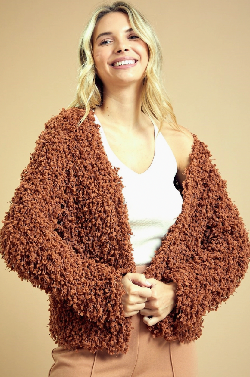 Made You Look Shaggy Jacket - Camel