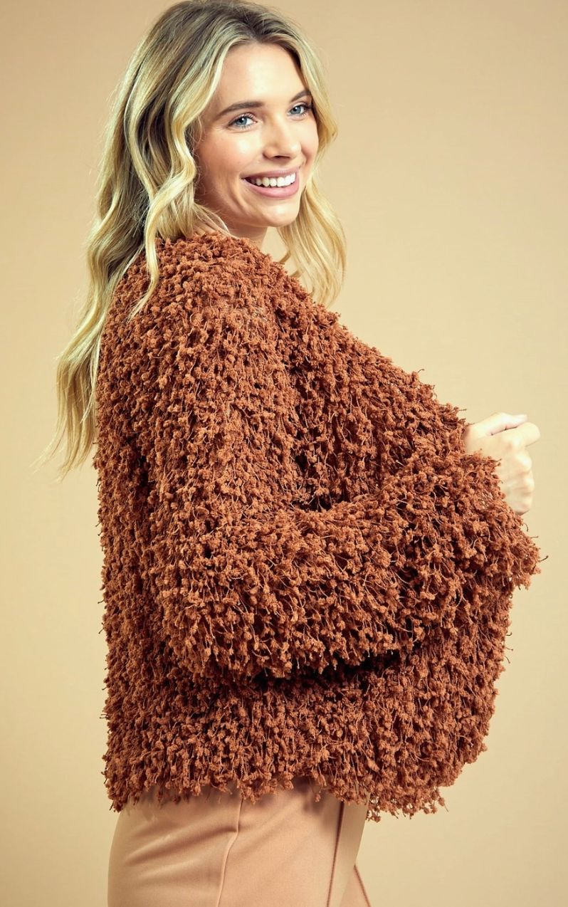 Made You Look Shaggy Jacket - Camel