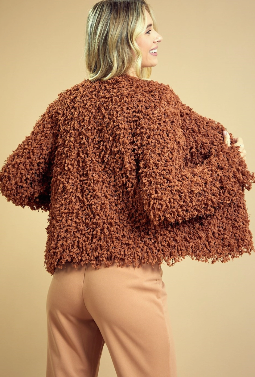 Made You Look Shaggy Jacket - Camel