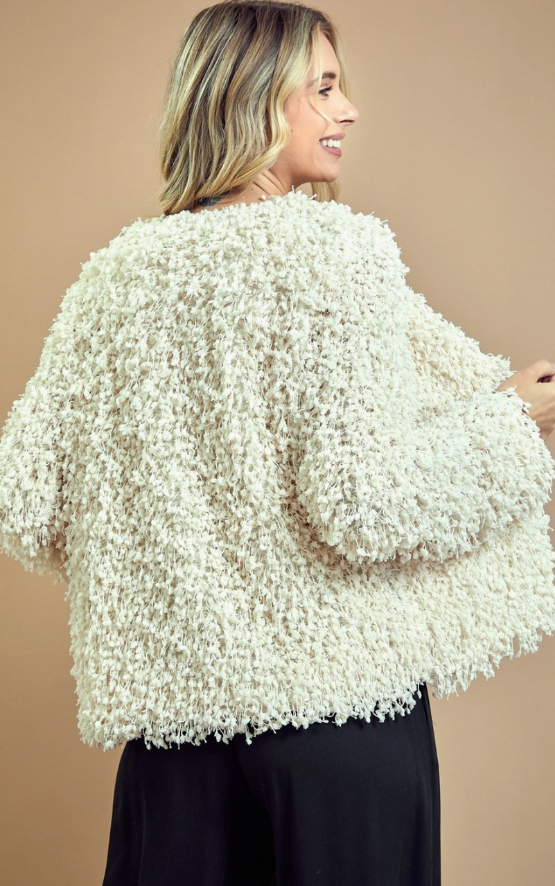 Made You Look Shaggy Jacket - Cream
