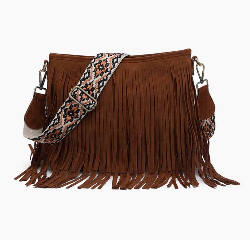 Sadie Fringe Crossbody - DK Brown