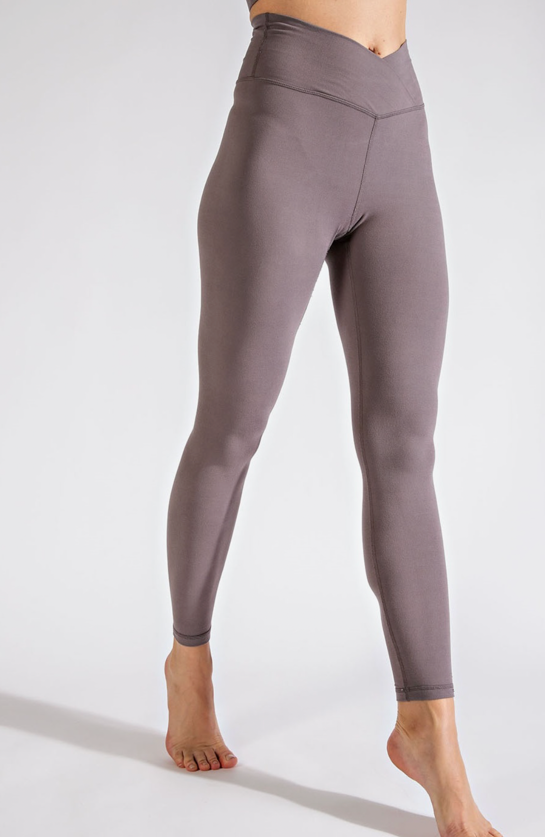 Smoky Grey Crossover Leggings