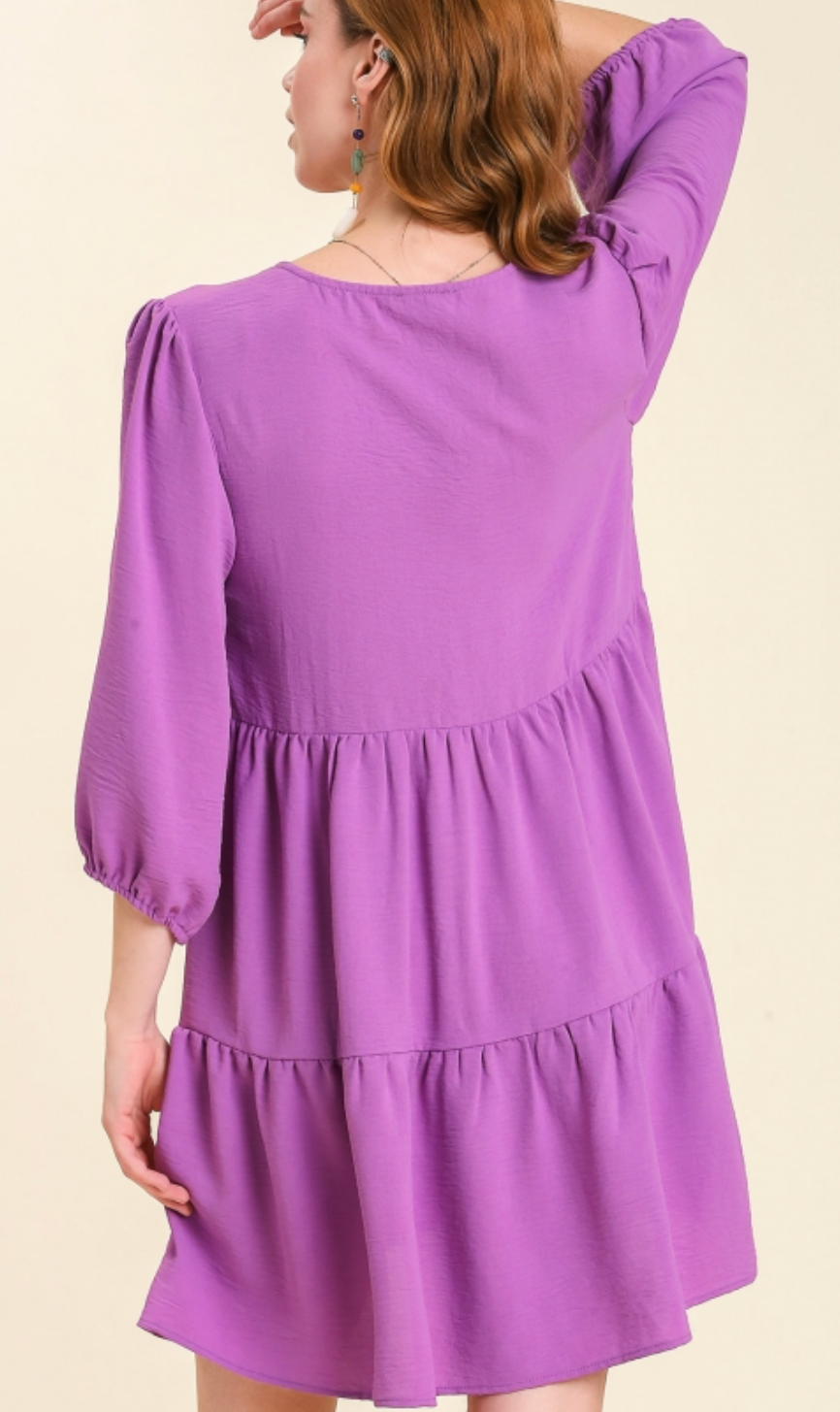 Hazel Tiered Dress - Purple