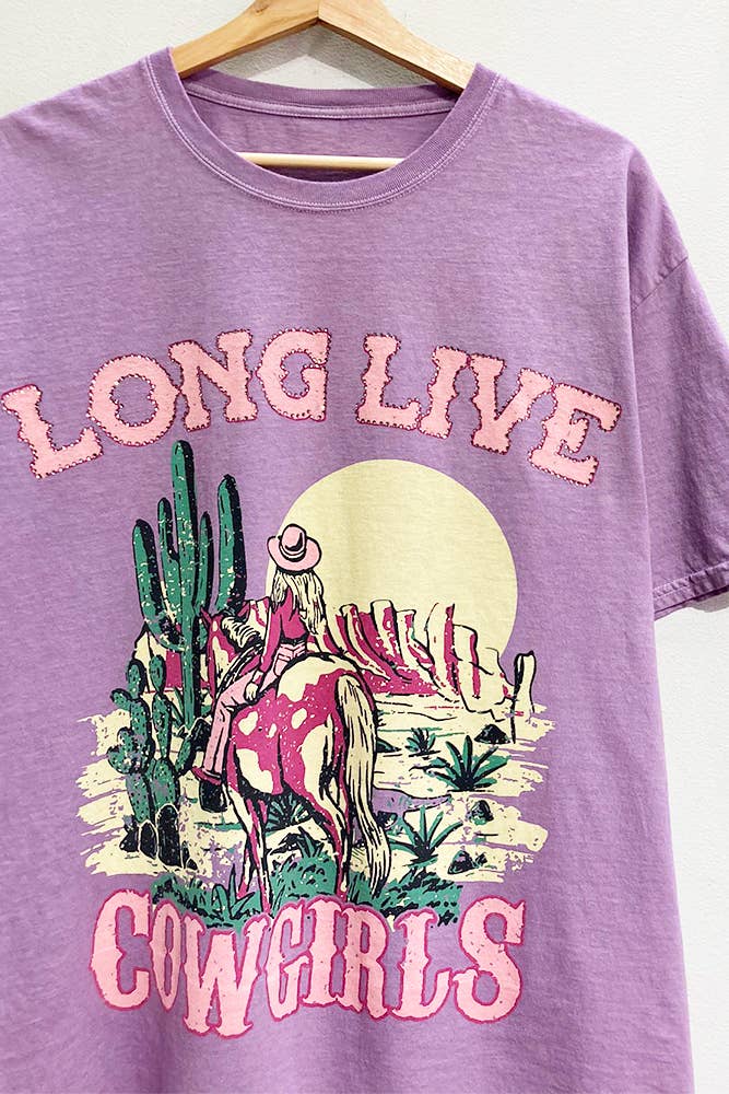 Cowgirls Rhinestone Washed Tee