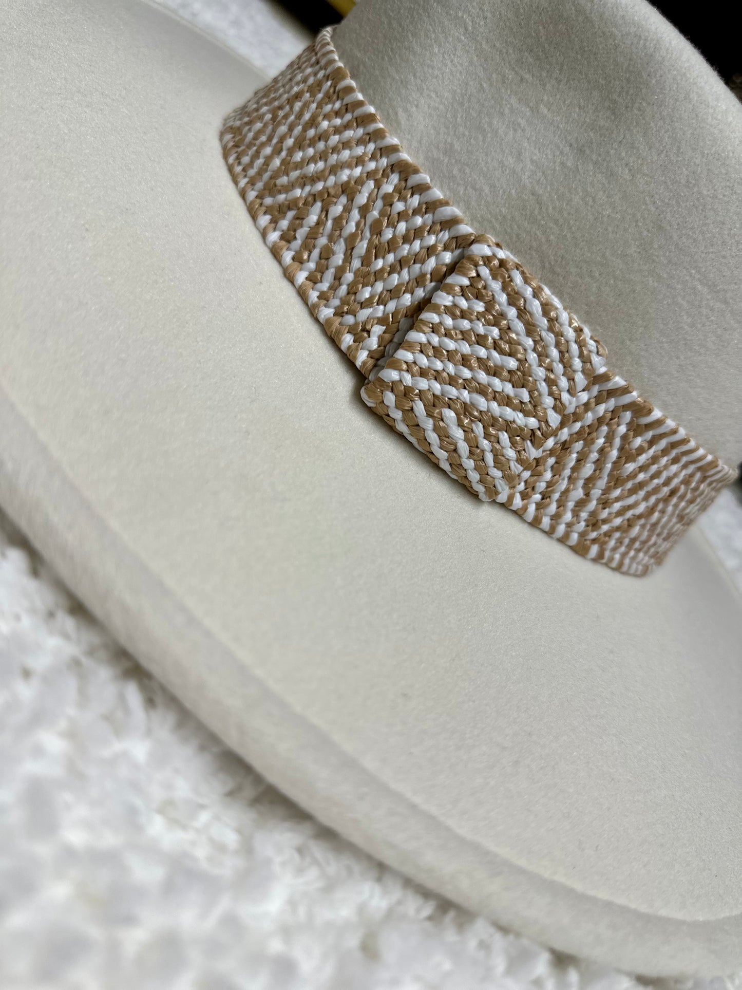 Rattan Ivory Brim Hat
