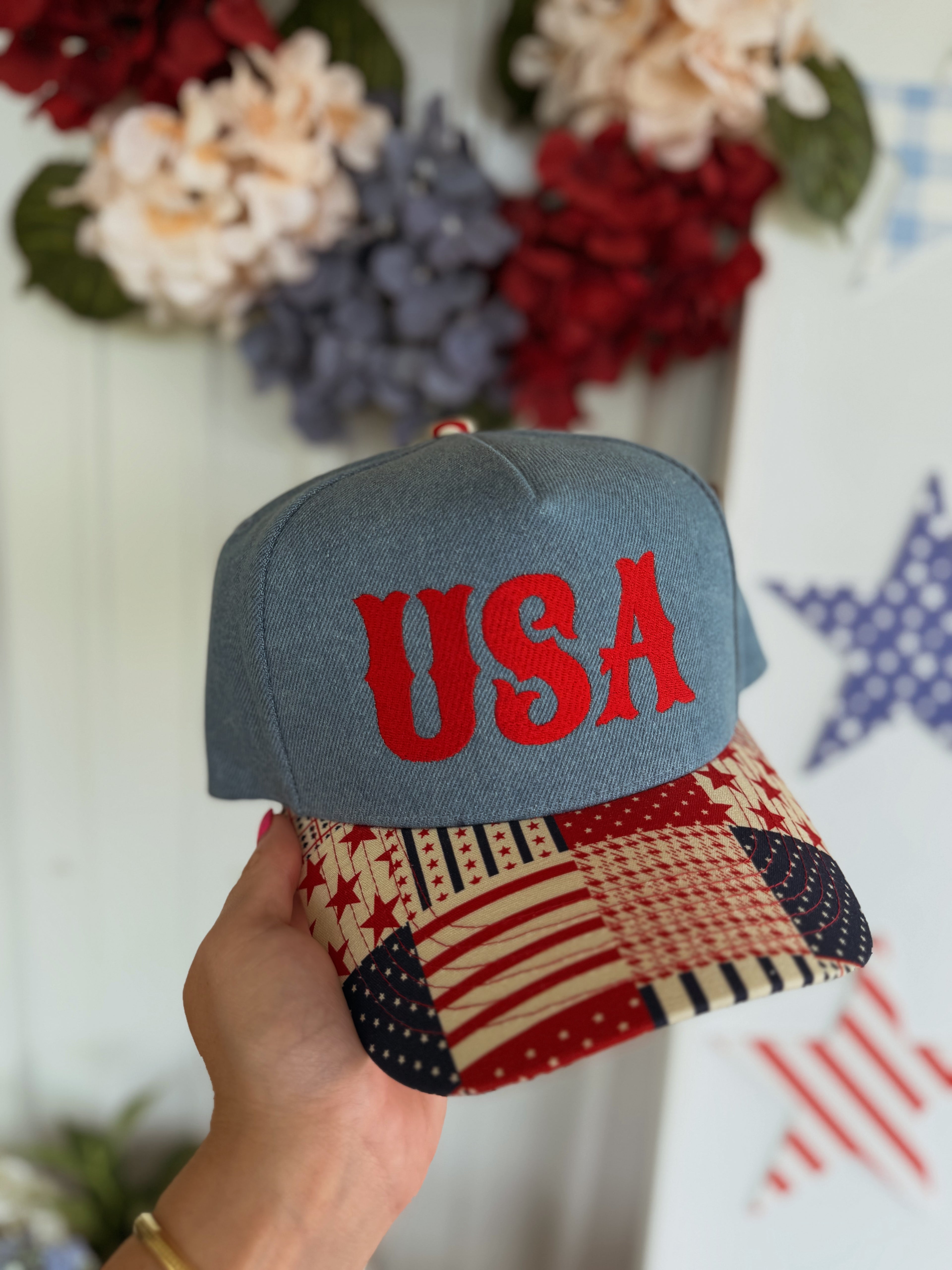 USA Patchwork Trucker Hat