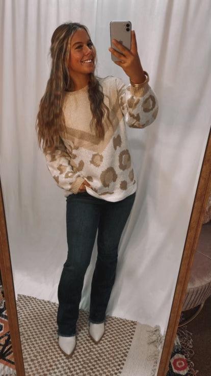 Darla Neutral Cheetah Sweater