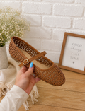 Mary Jane Flats - Tan