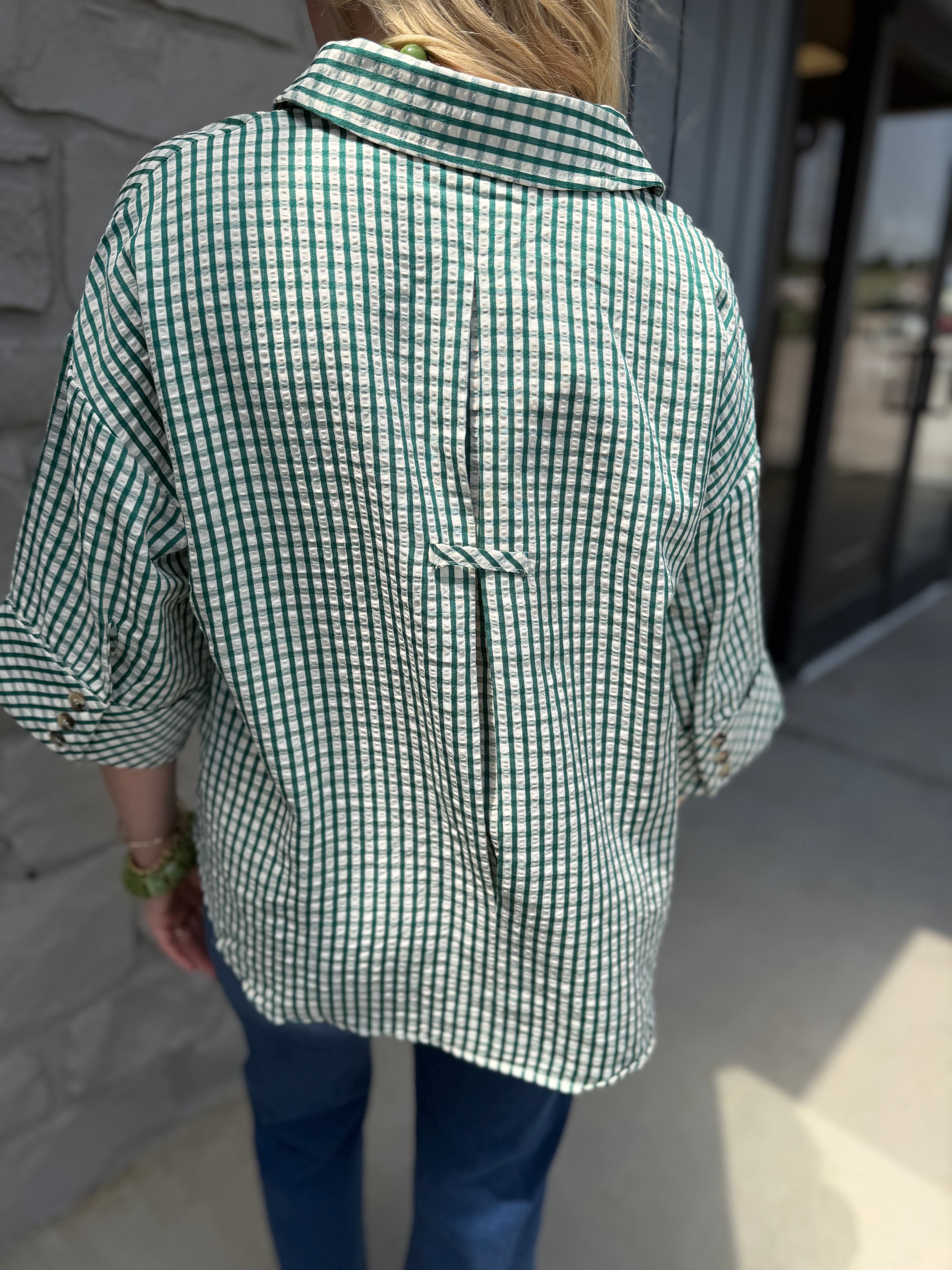 Kate Gingham Top - GRN