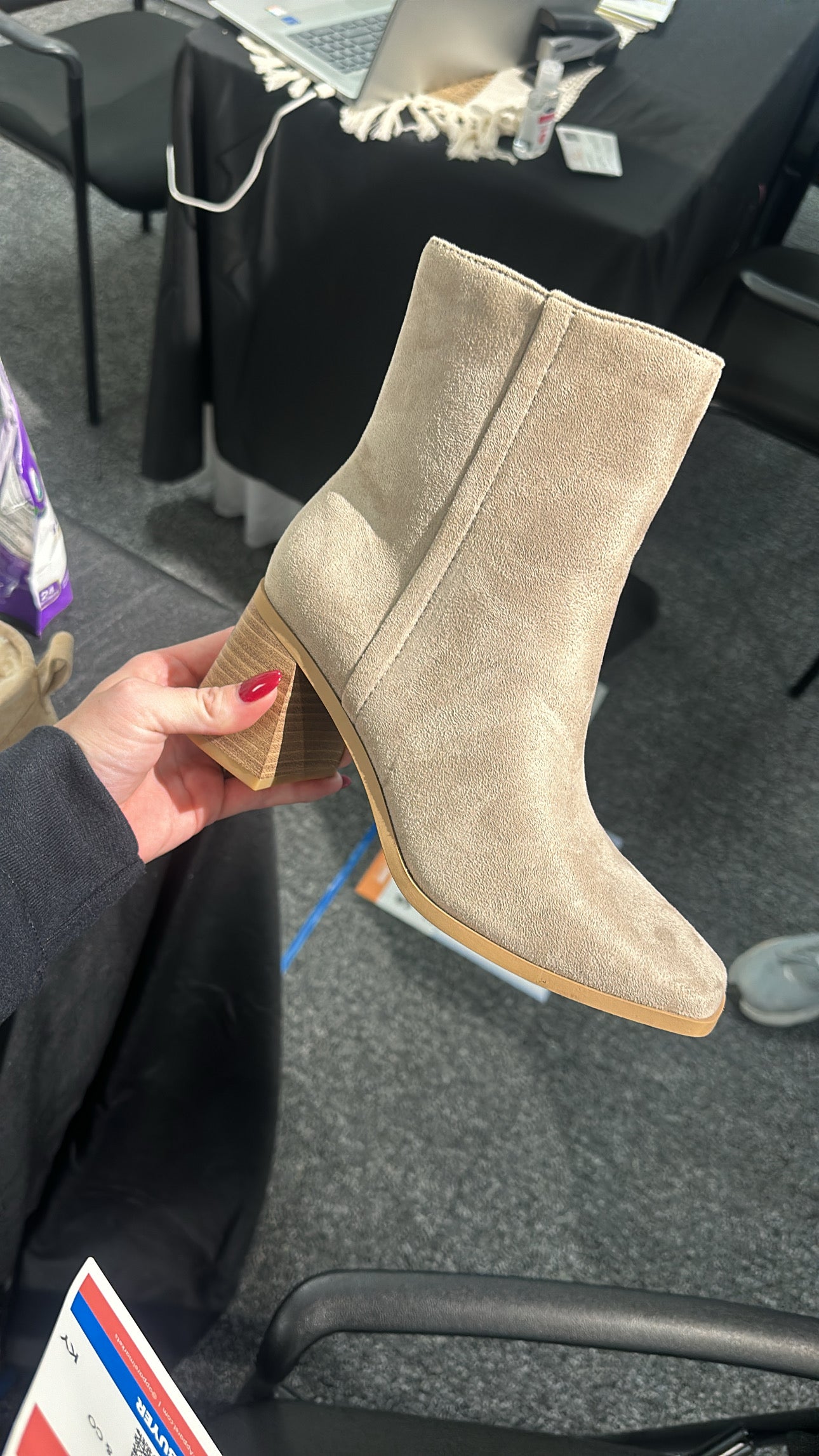 DOORBUSTER Chukar Suede Taupe Booties