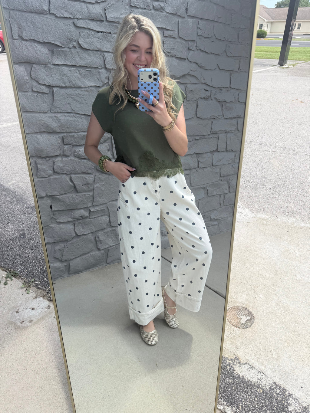 Darcy Lace Top - Olive
