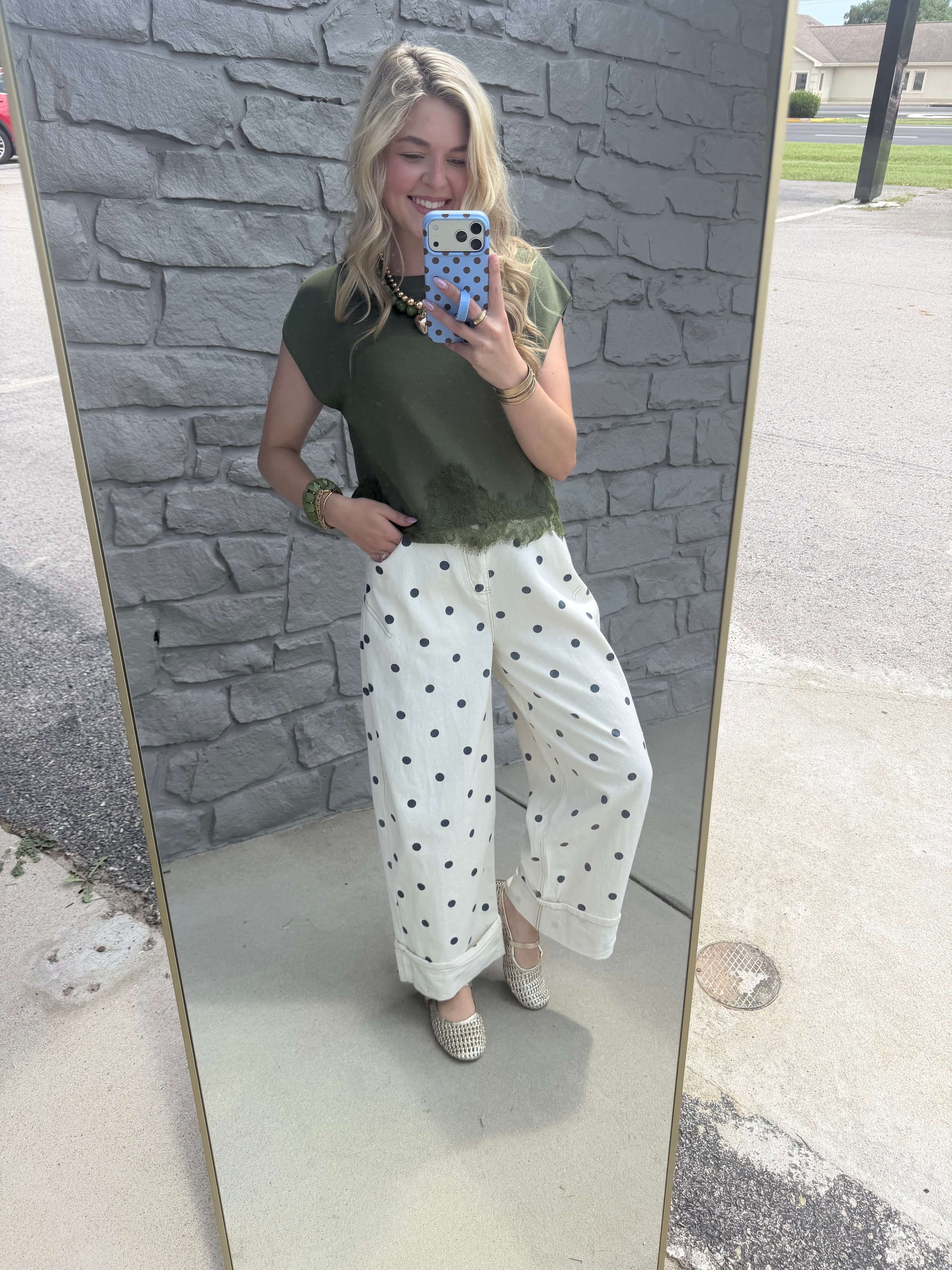 Darcy Lace Top - Olive