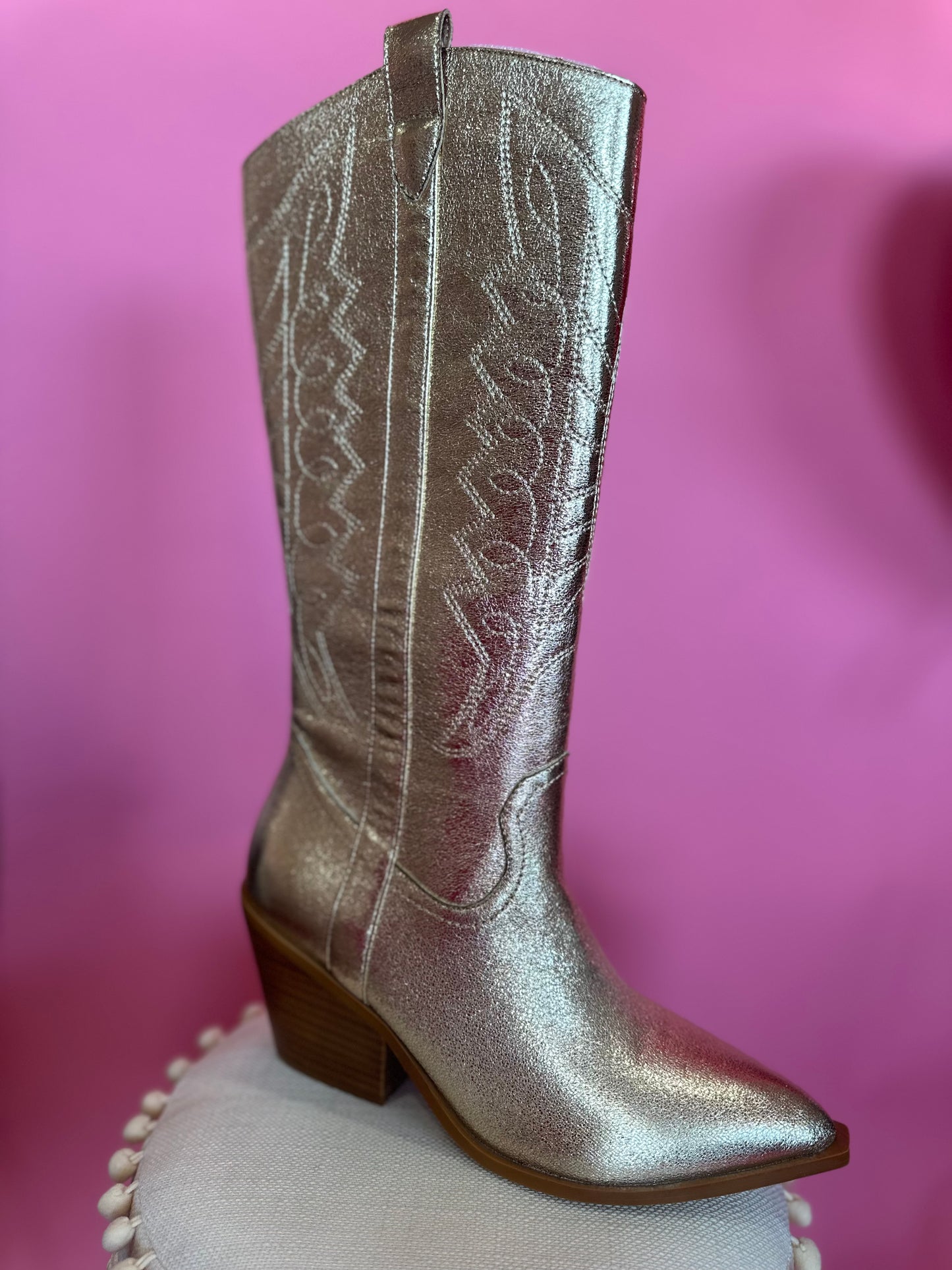 Howdy Girl Boots Gold Metallic - Corkys