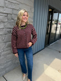 Anna Striped Cardigan -BRGDY/PINK