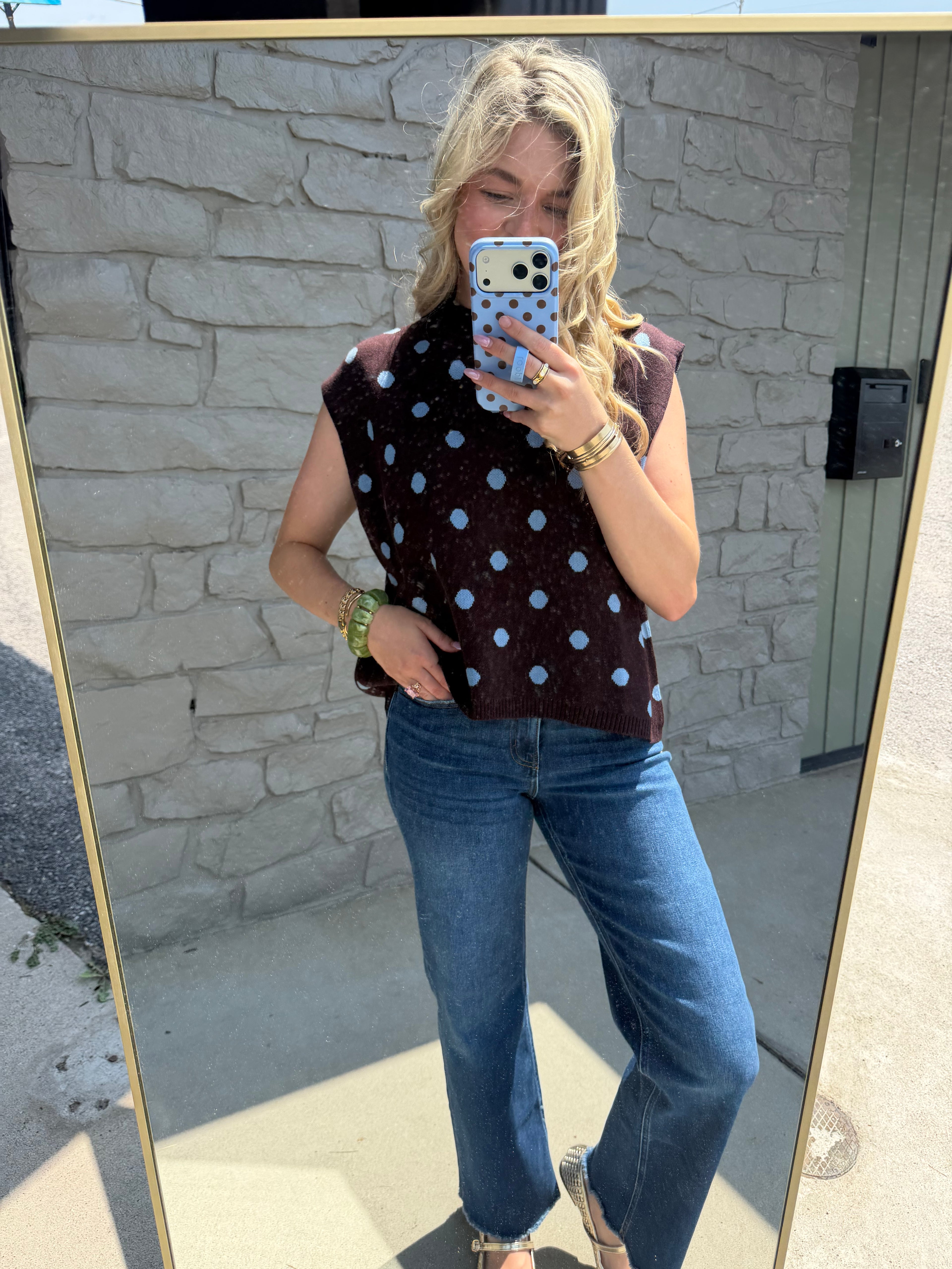 Melanie Polka Dot Sweater Tank