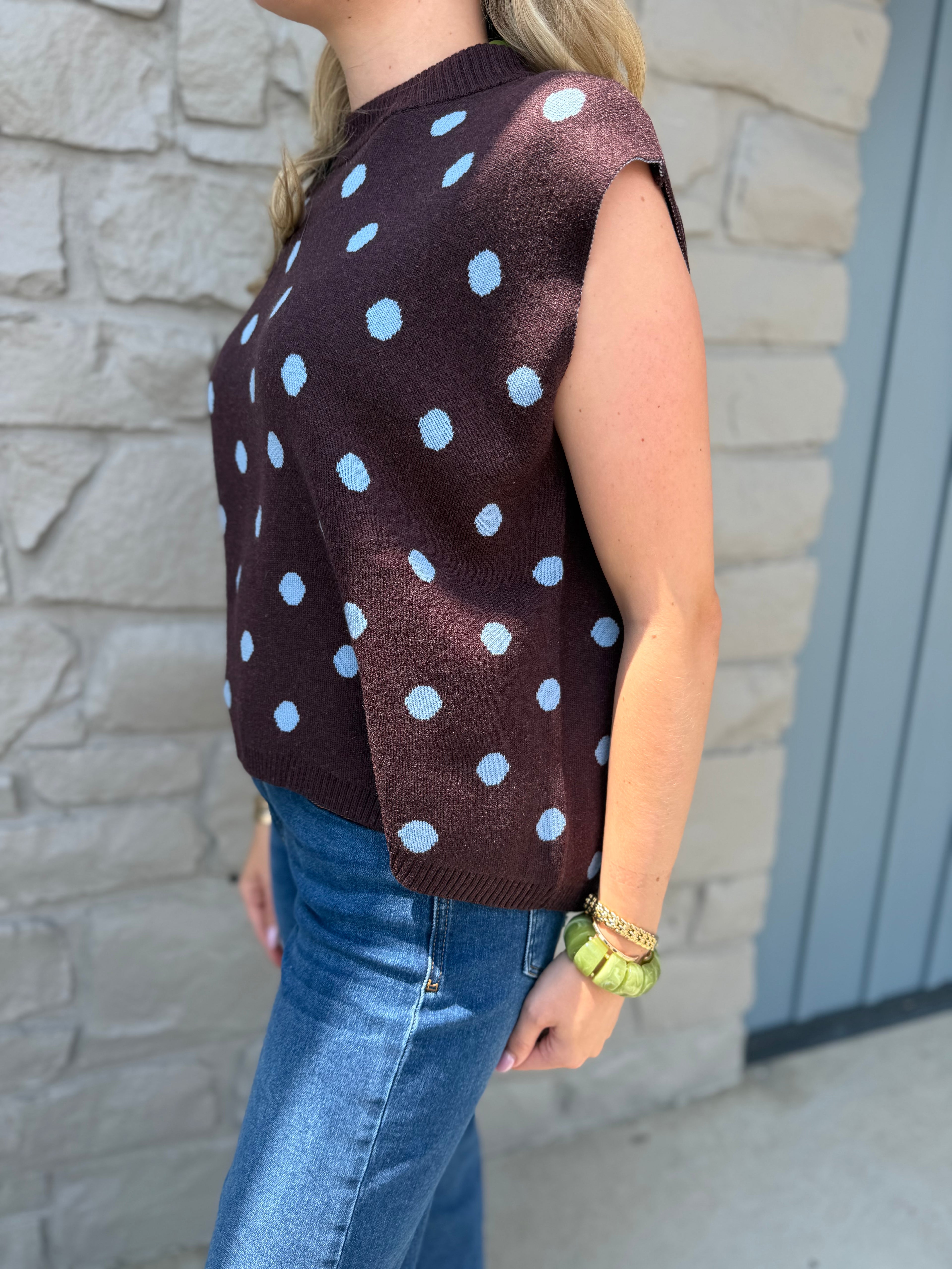 Melanie Polka Dot Sweater Tank