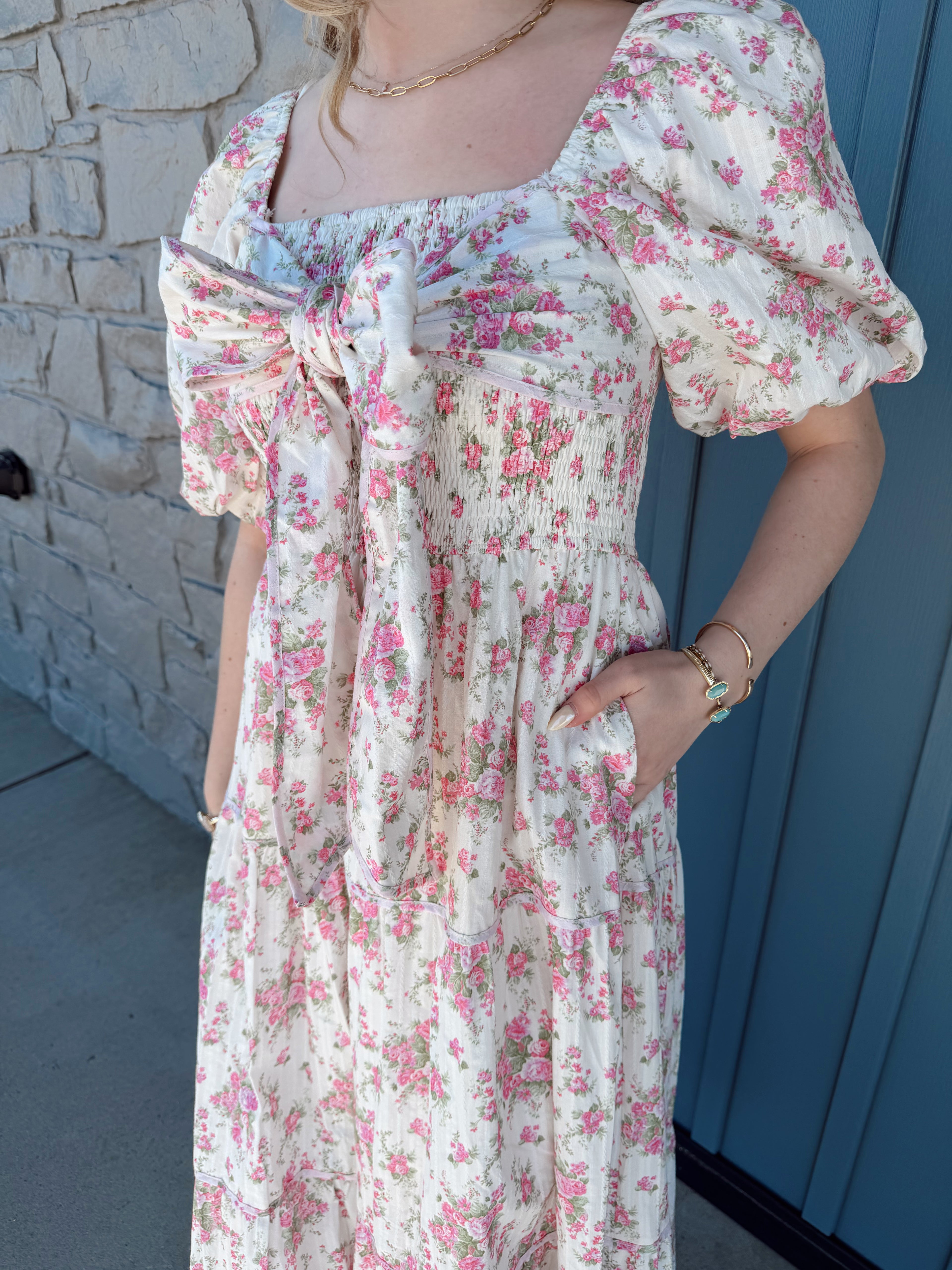 Charleston Bow Tie Midi Dress