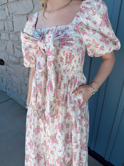 Charleston Bow Tie Midi Dress
