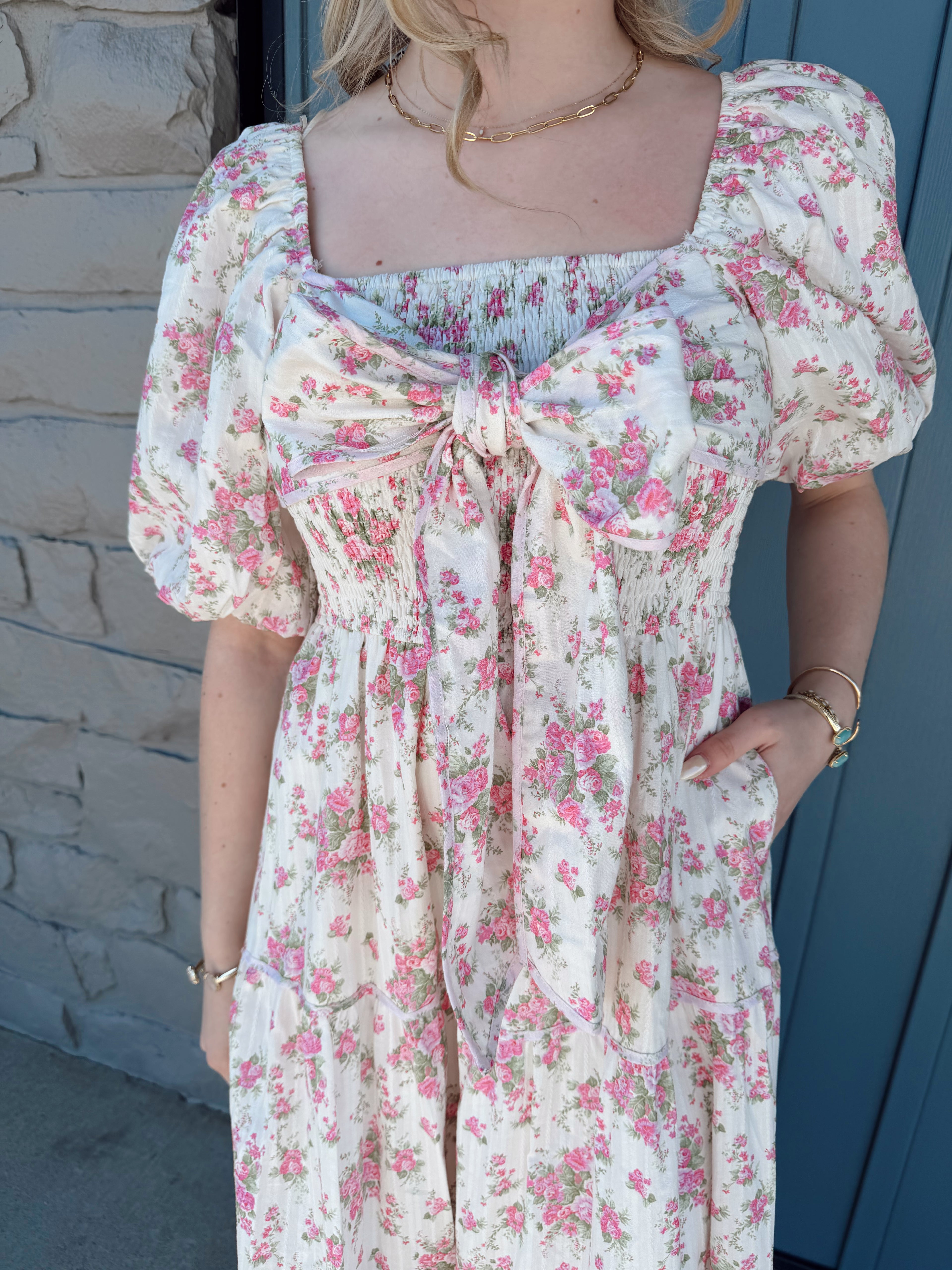 Charleston Bow Tie Midi Dress