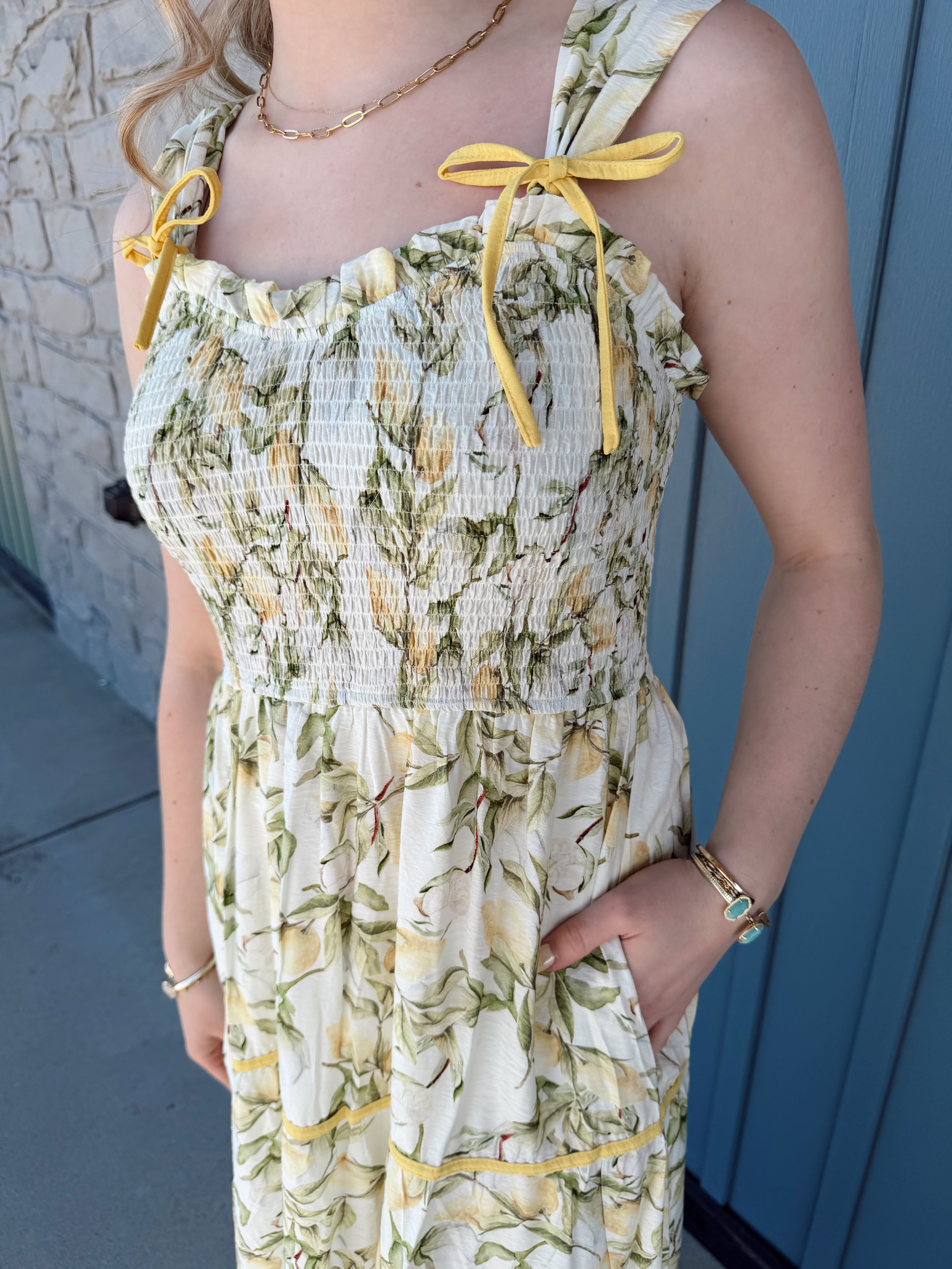 Willow Tiered Maxi Dress - yellow