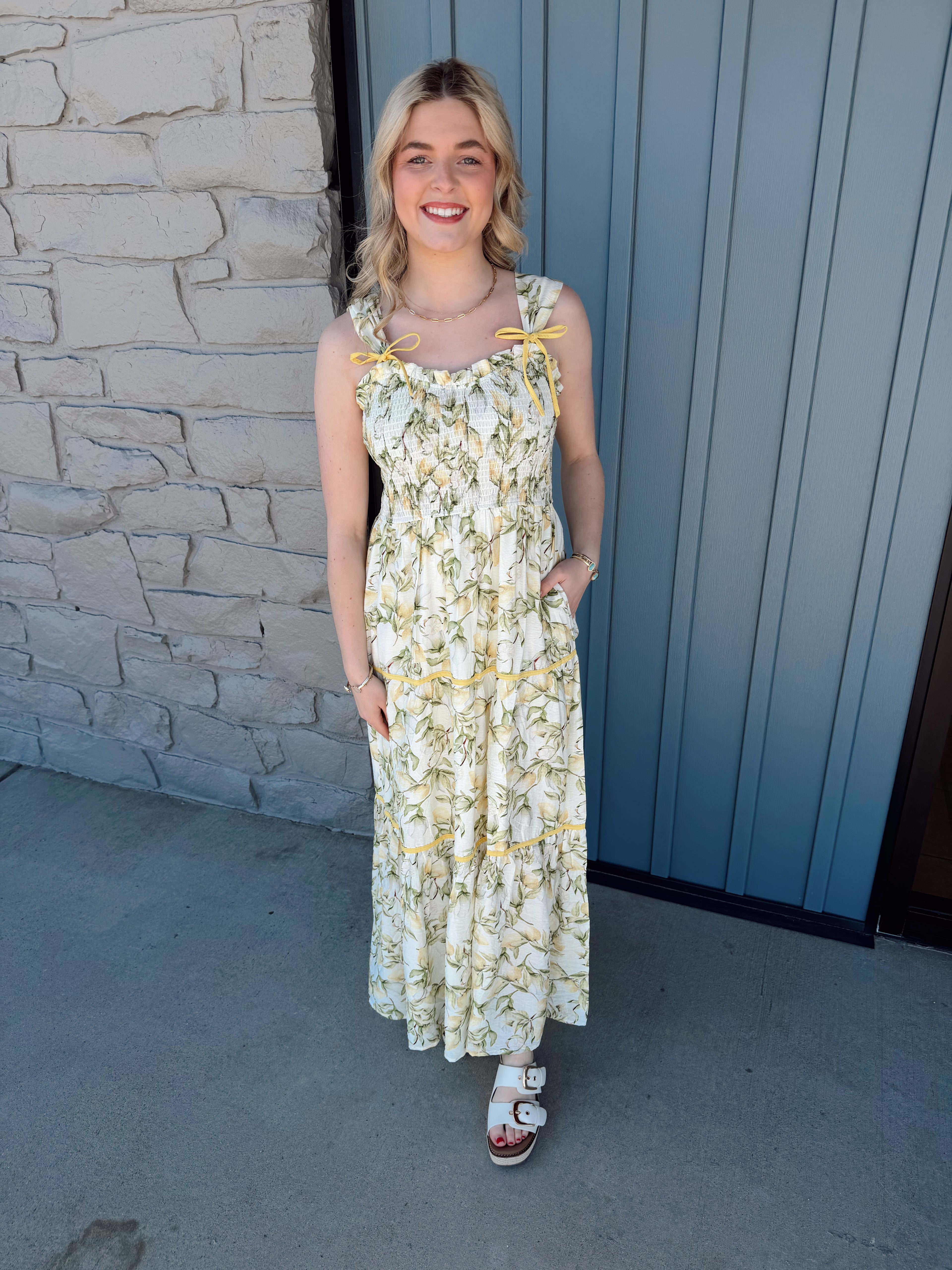 Willow Tiered Maxi Dress - yellow