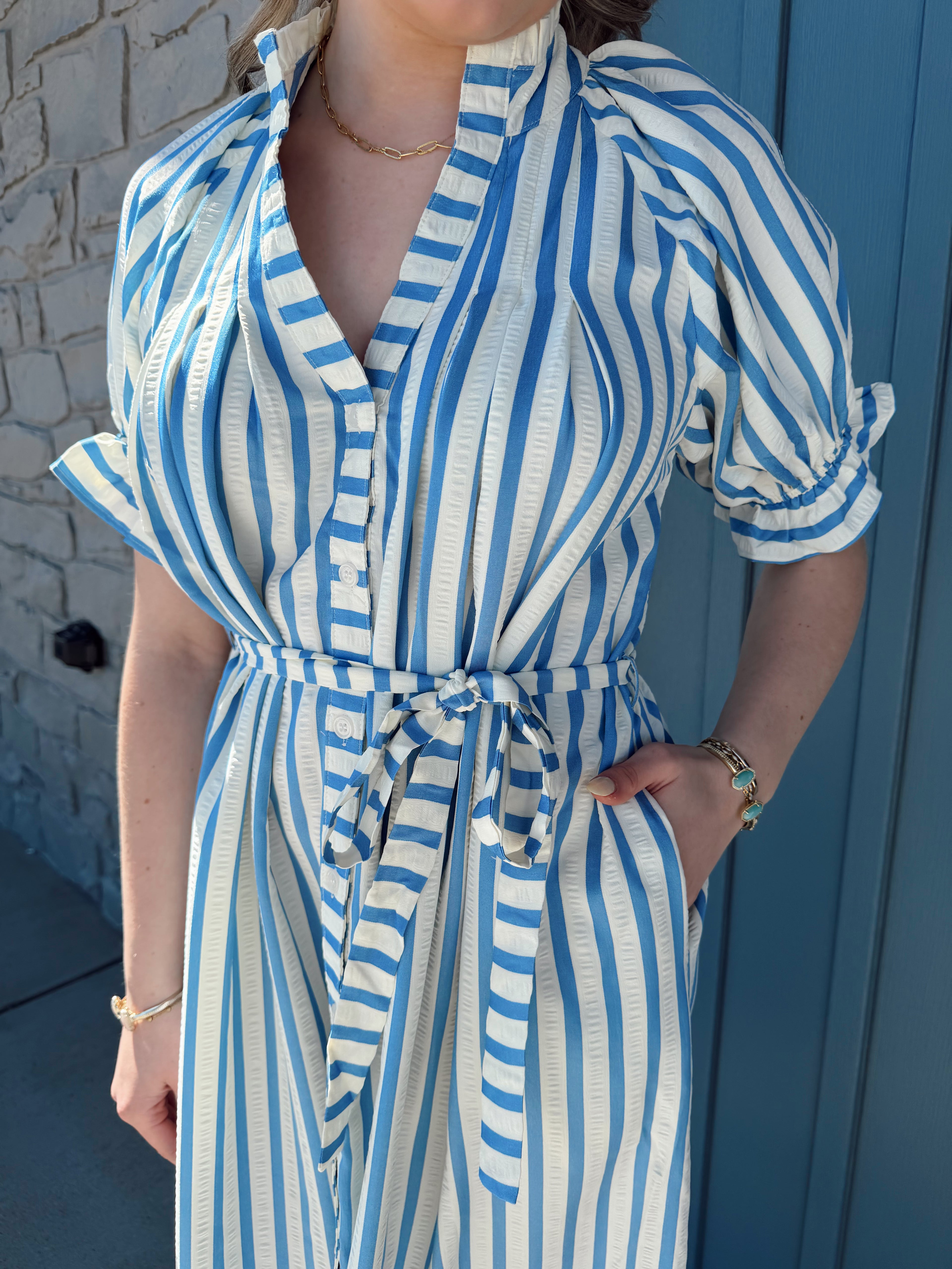 Britt Striped Midi Dress