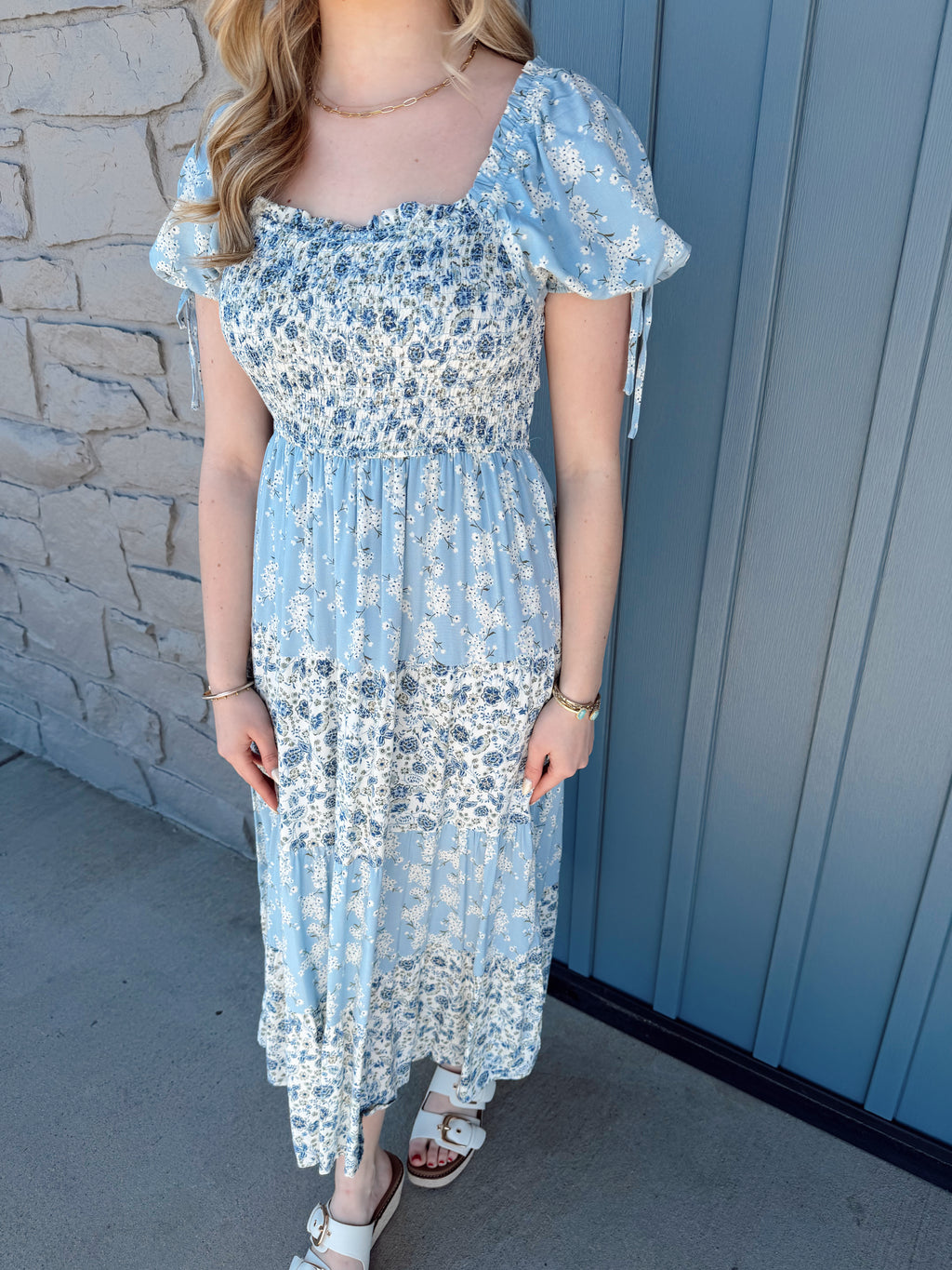 Lainey Mixed Floral Midi Dress