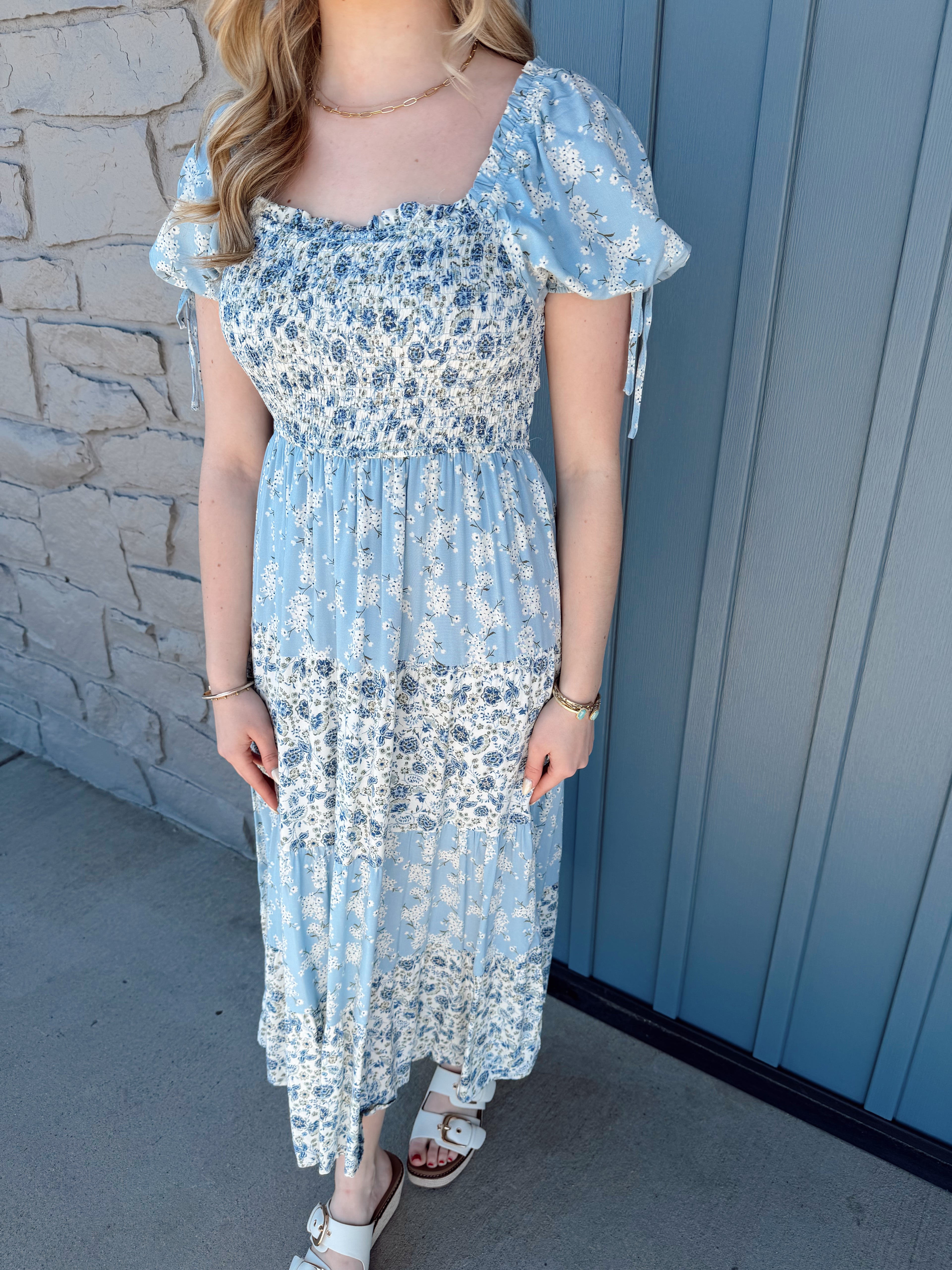 Lainey Mixed Floral Midi Dress
