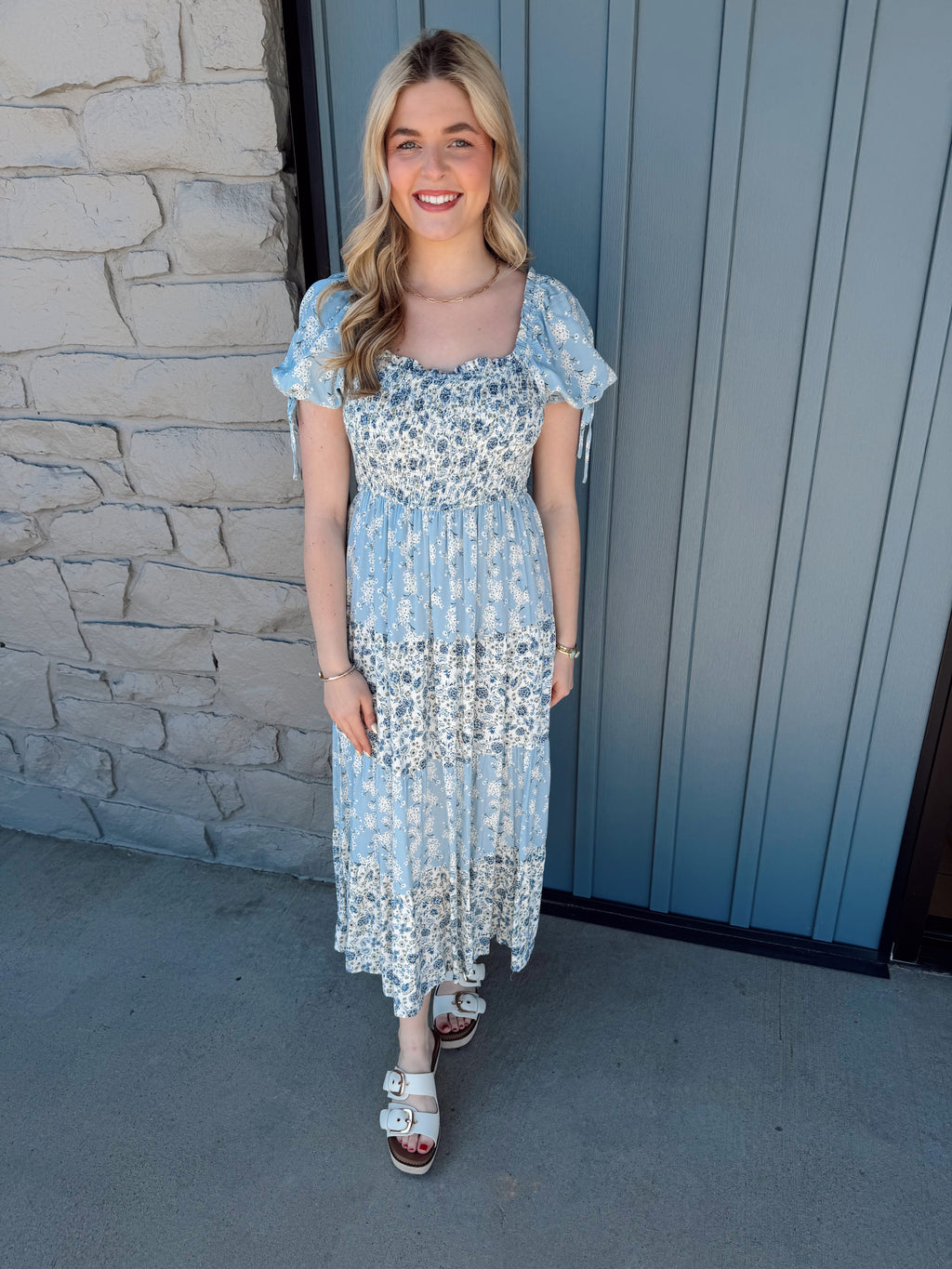 Lainey Mixed Floral Midi Dress