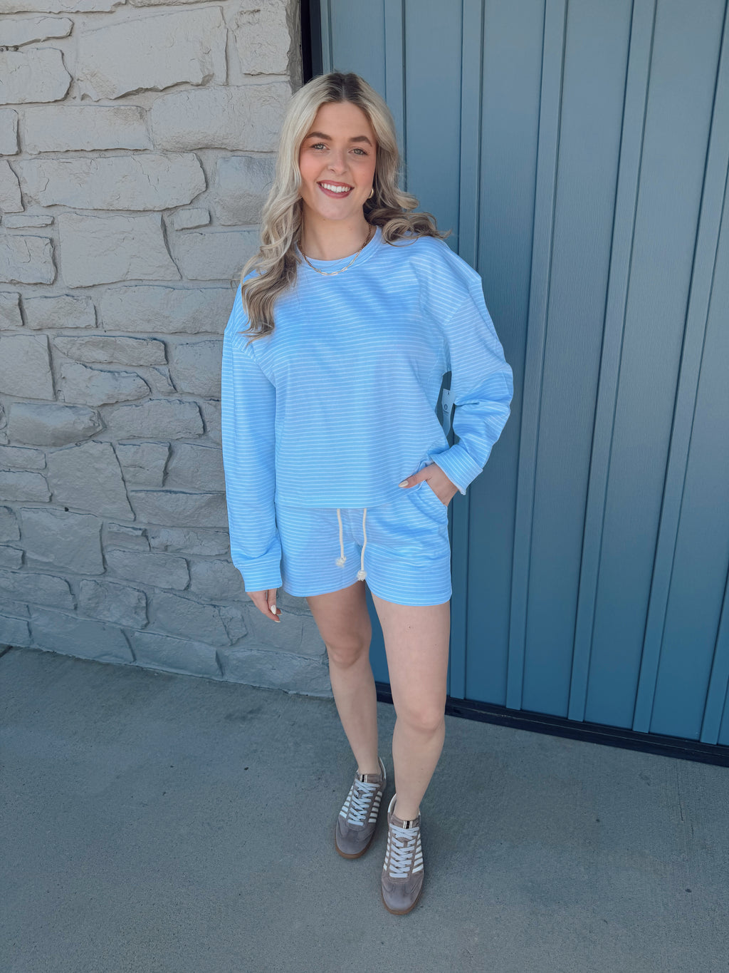 Boardwalk Stripe Set - BLUE/WHT